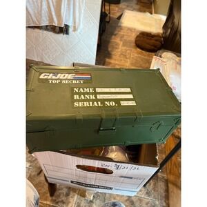 Vintage GI Joe Top Secret Footlocker Storage Green Military Trunk Hasbro 1988